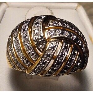 Gold Knot vintage sterling silver ring sz 7